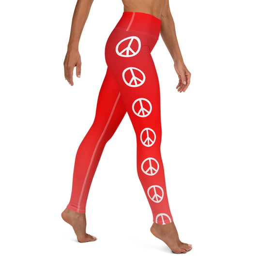 Cherry Peacewave Yoga Leggings
