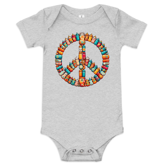 Peace & Feeding Bottles Baby Bodysuit