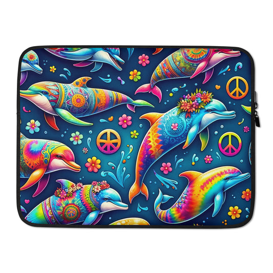 Hippie Dolphins Laptop Sleeve