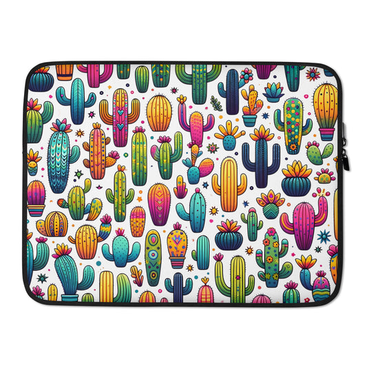 Boho Colorful Cactuses Laptop Sleeve