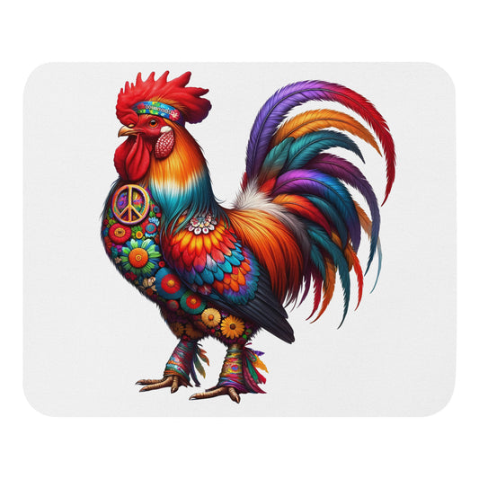 Stylish Hippie Rooster Mouse pad