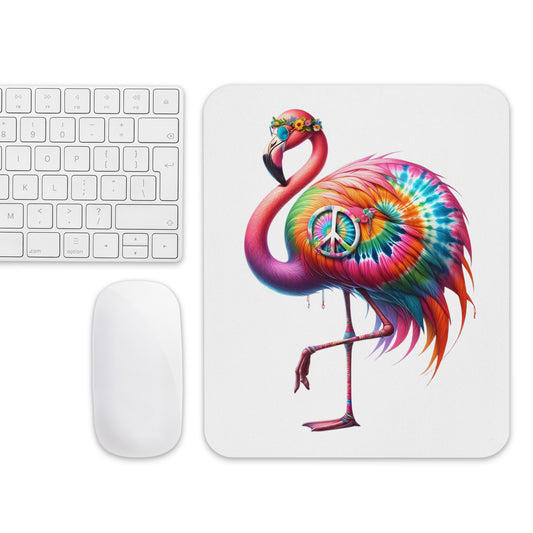 Graceful Hippie Flamingo Mouse Pad