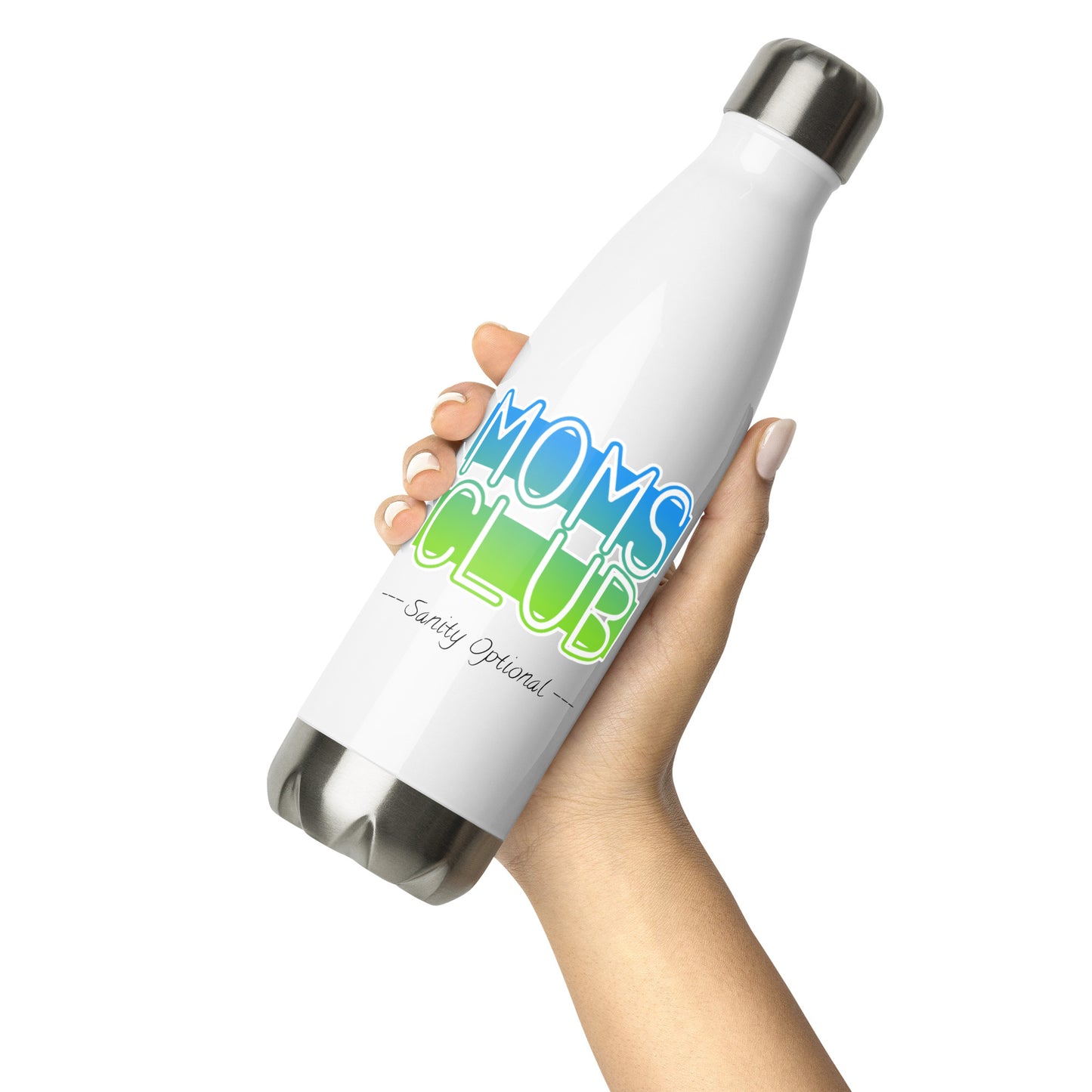Moms Club -Sanity Optional Stainless Steel Water Bottle (blue-green)