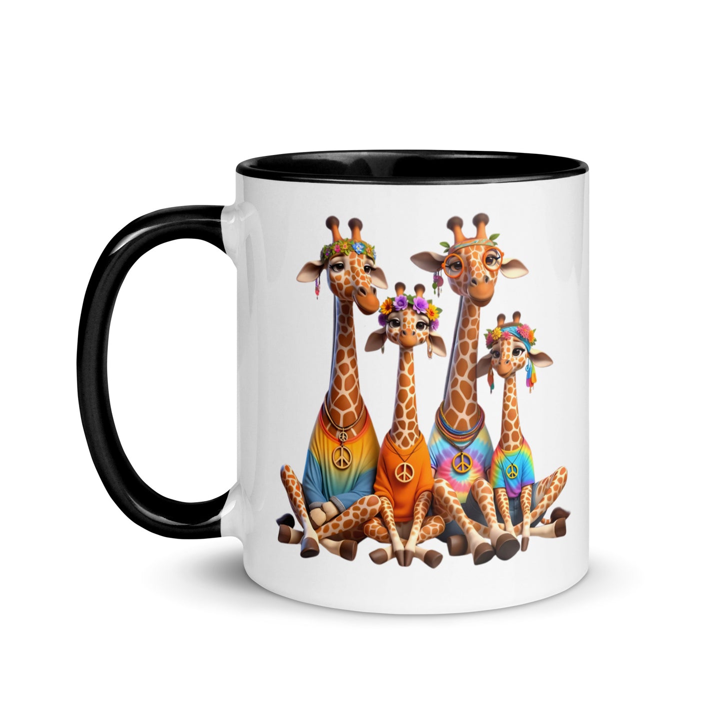 Hippy Giraffe Family Mug