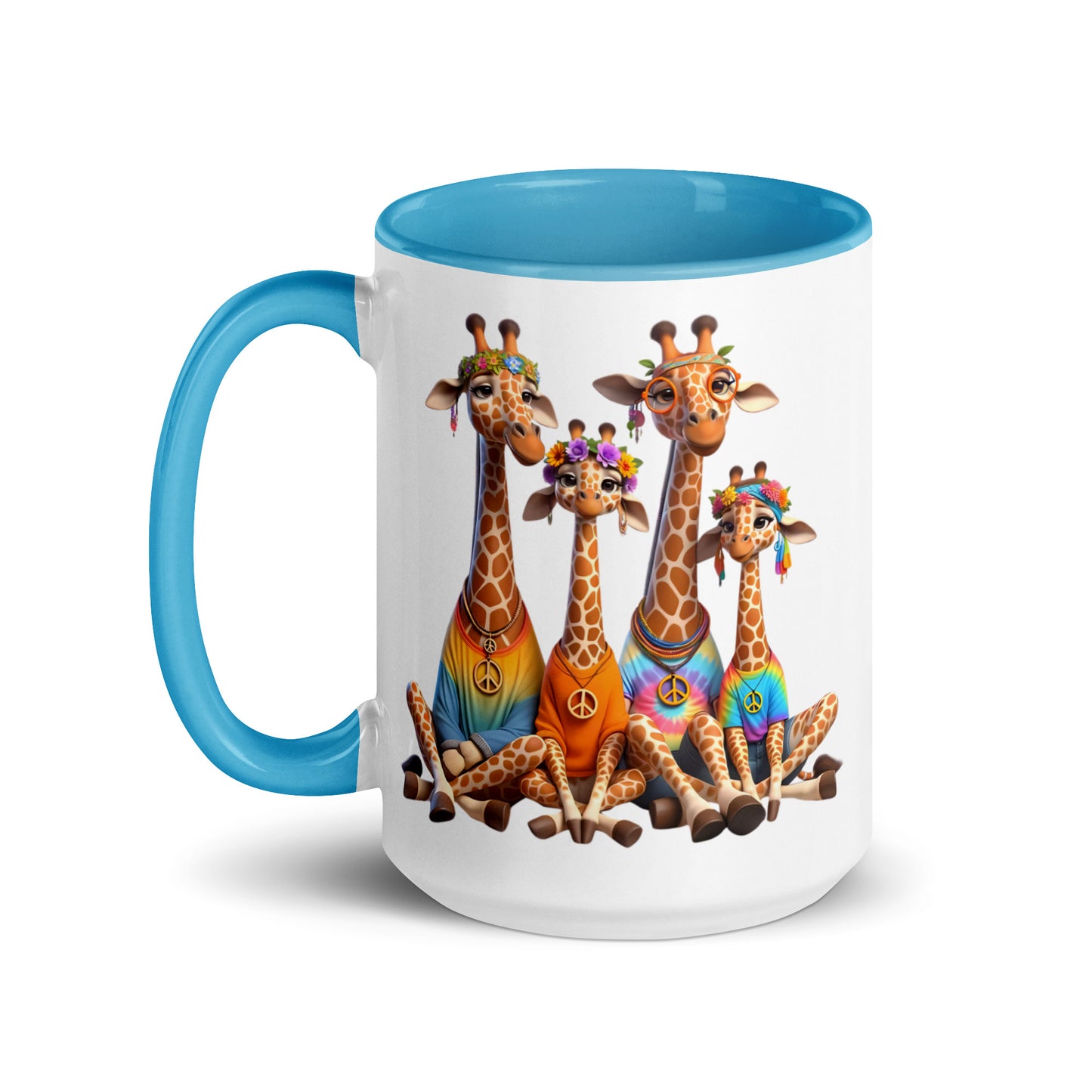 Hippy Giraffe Family Mug