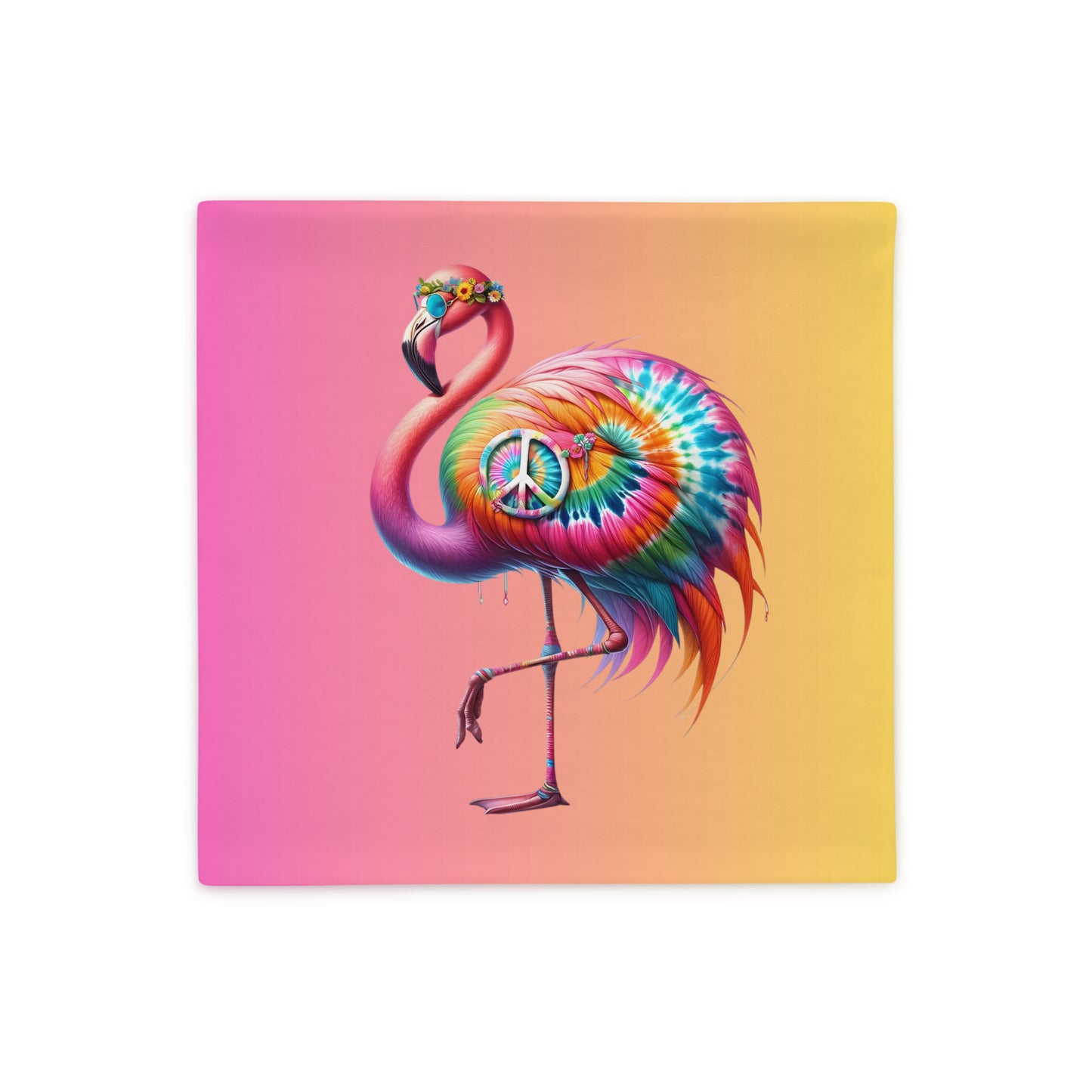 Hippie Flamingo Pillow Cover