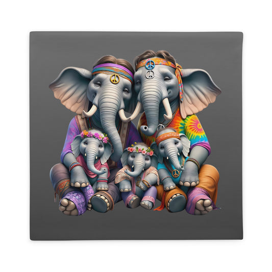 Hippie Elephant Clan Pillow Cover