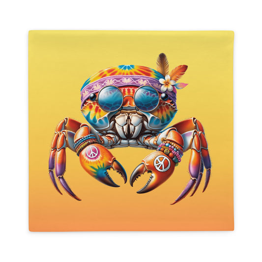 Cool Hippie Crab Pillow Case