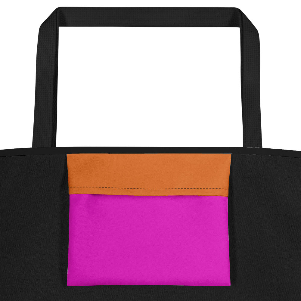 Moms Club -Sanity Optional Large Tote Bag (pink-orange)
