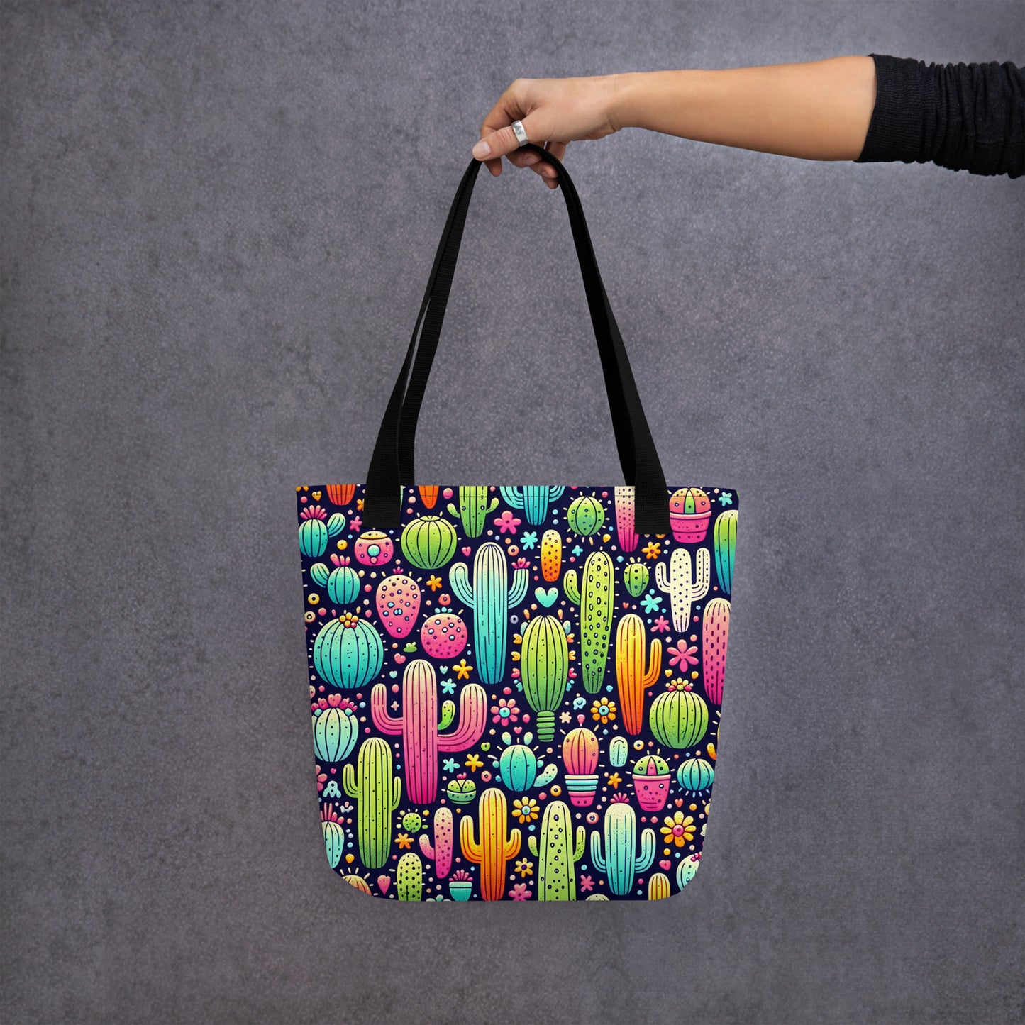 Colorful Cactuses Tote Bag