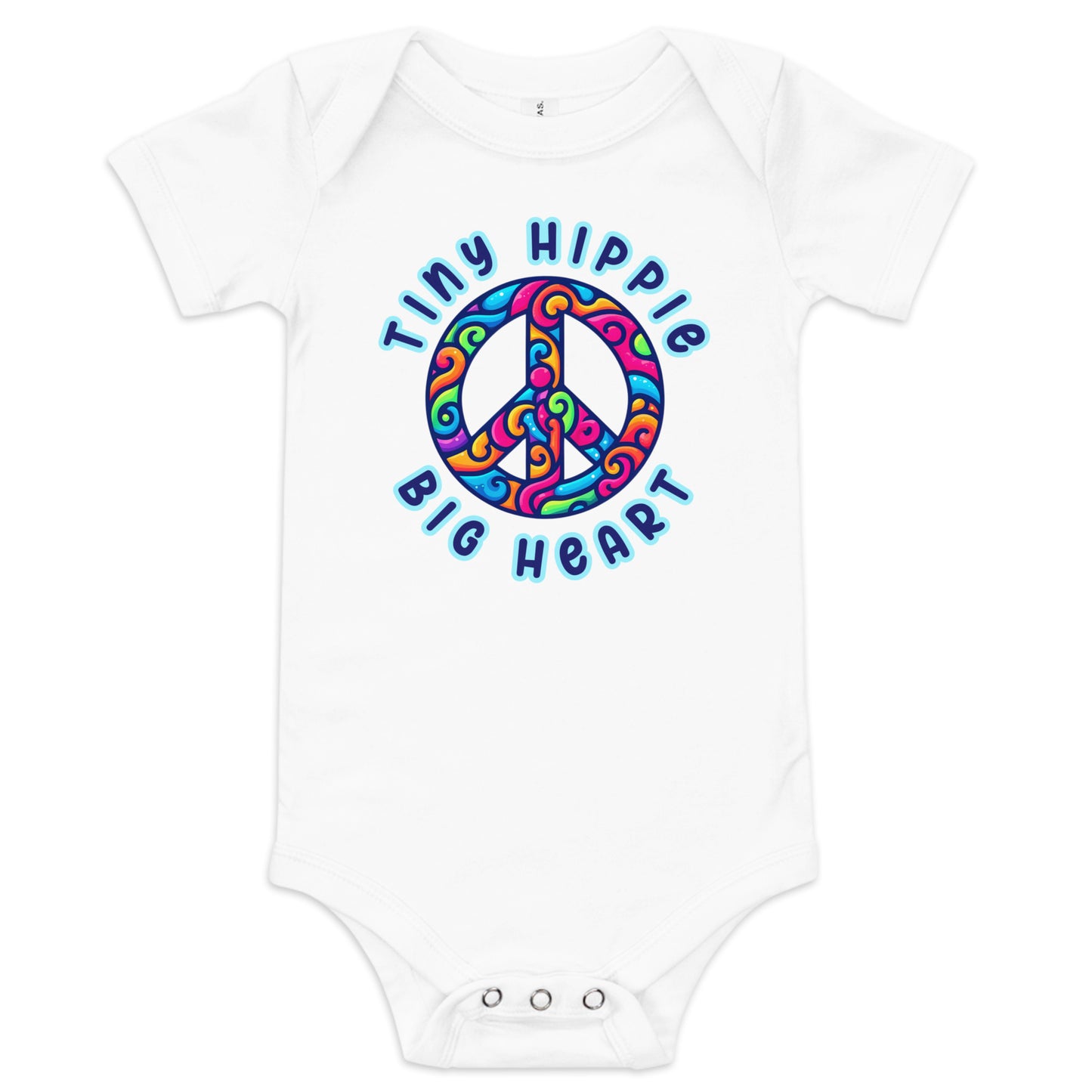 Tiny Hippie, Big Heart Baby Bodysuit