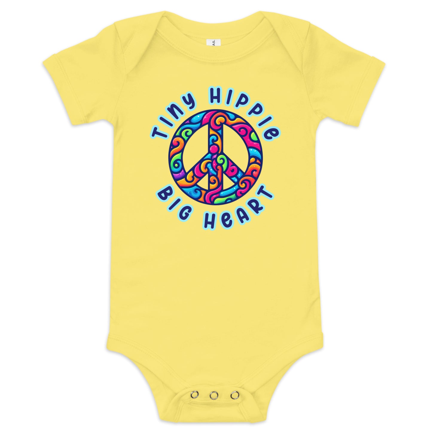 Tiny Hippie, Big Heart Baby Bodysuit