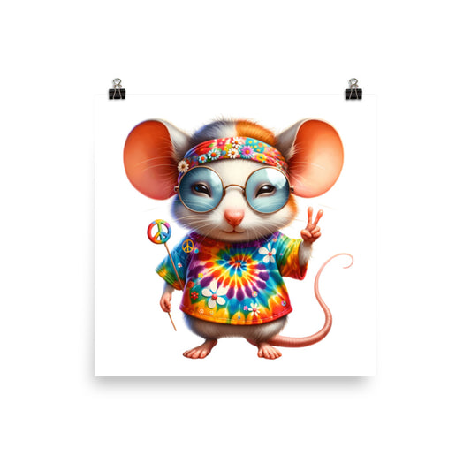 Funk-tastic Hippie Mouse Poster