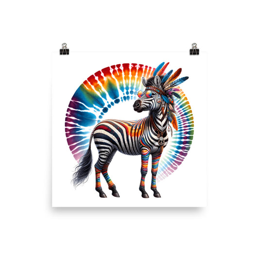 Hippie Zebra Poster