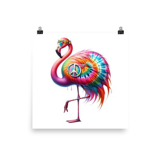 Graceful Hippie Flamingo Poster