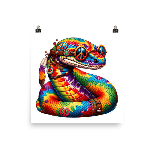 Trippy Hippie Snake Poster