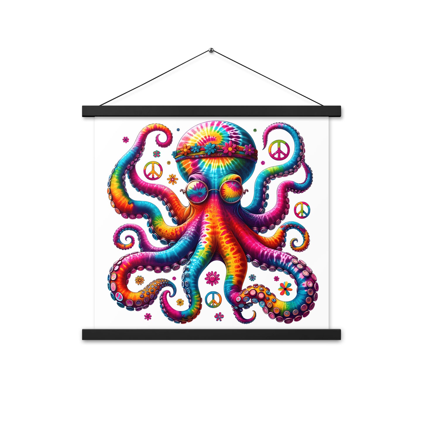 Hippie Octopus Poster with hangers
