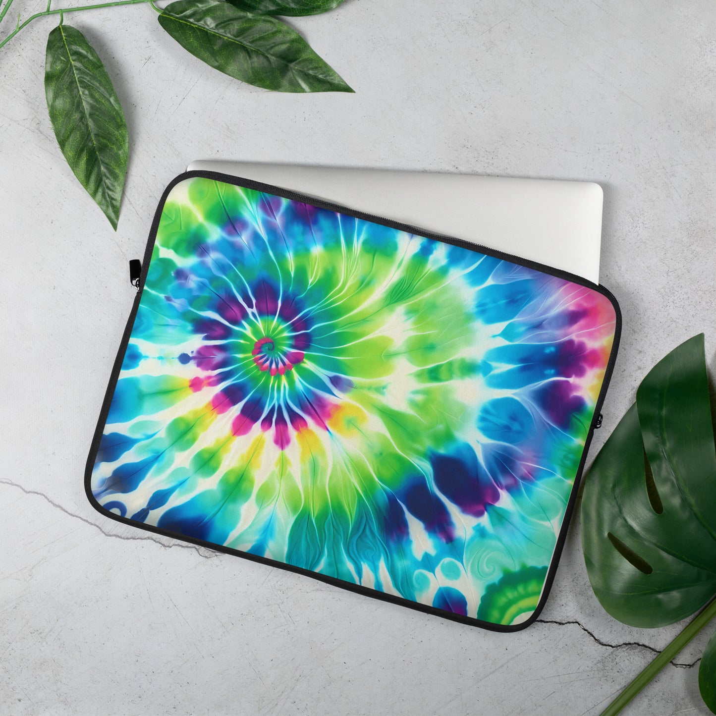 Tie-Dye Abstract Laptop Sleeve, Hippie Colorful Laptop Case, 13inch & 15inch Laptop Sleeve