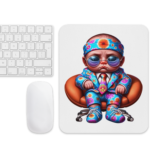 Grumpy Hippie Baby Mouse Pad
