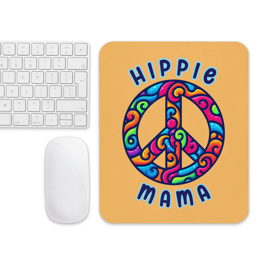Peace & Hippie Mama Mouse Pad (orange)