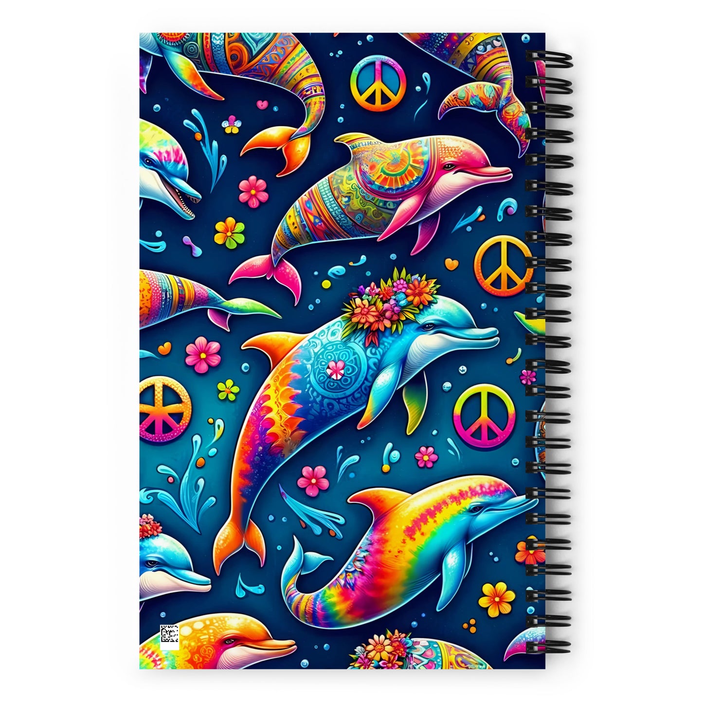 Hippie Dolphins Spiral Notebook