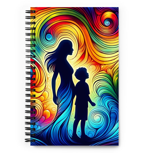 Mother & Son Silhouette Spiral Notebook
