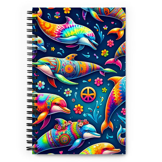 Hippie Dolphins Spiral Notebook