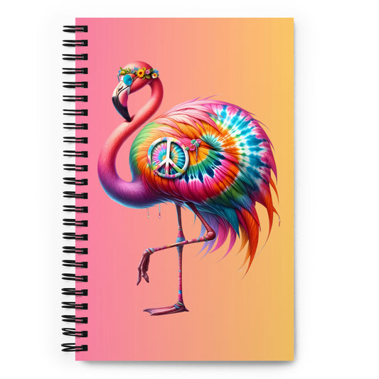 Graceful Hippie Flamingo Spiral Notebook
