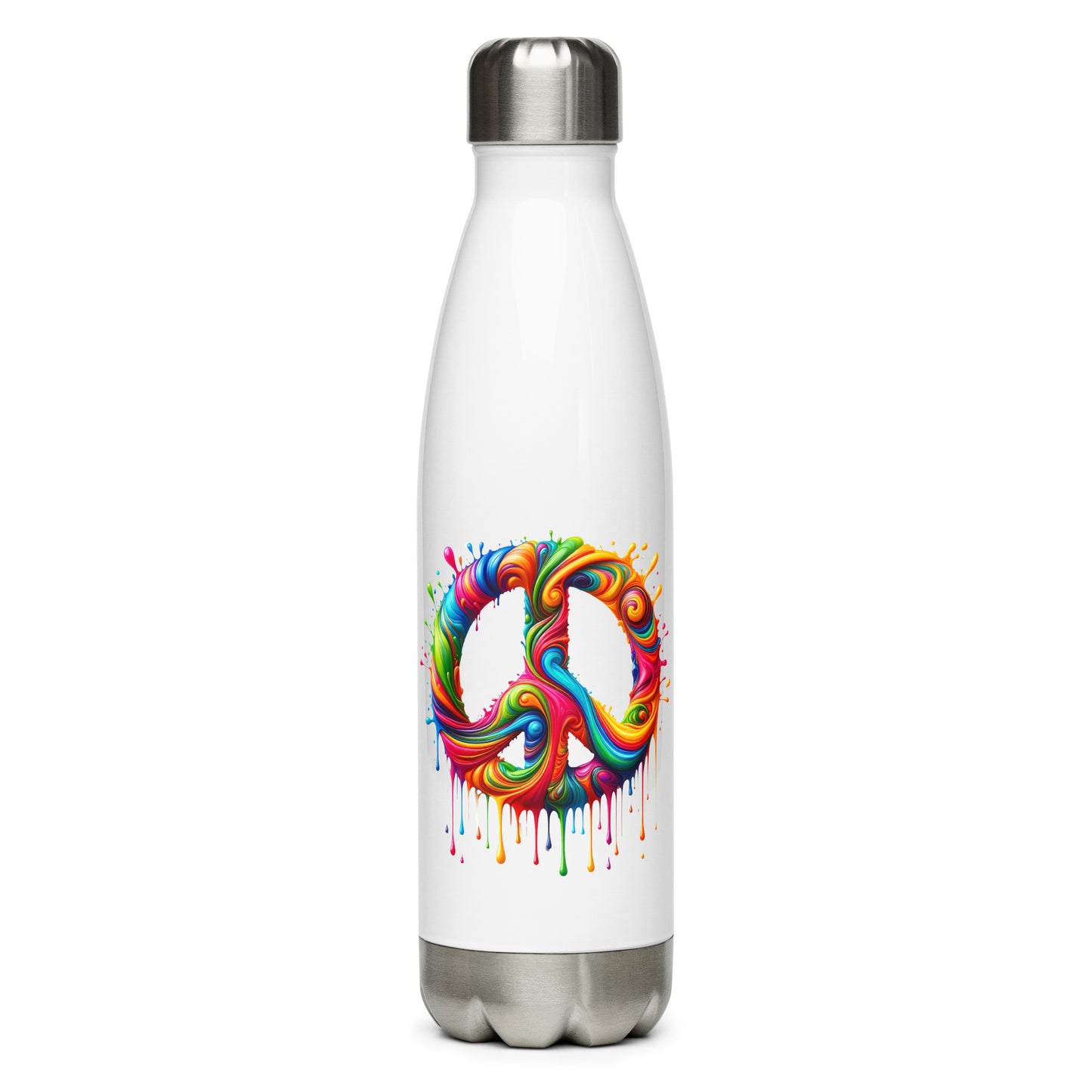 Dripping Colors of Peace Stainless steel water bottle