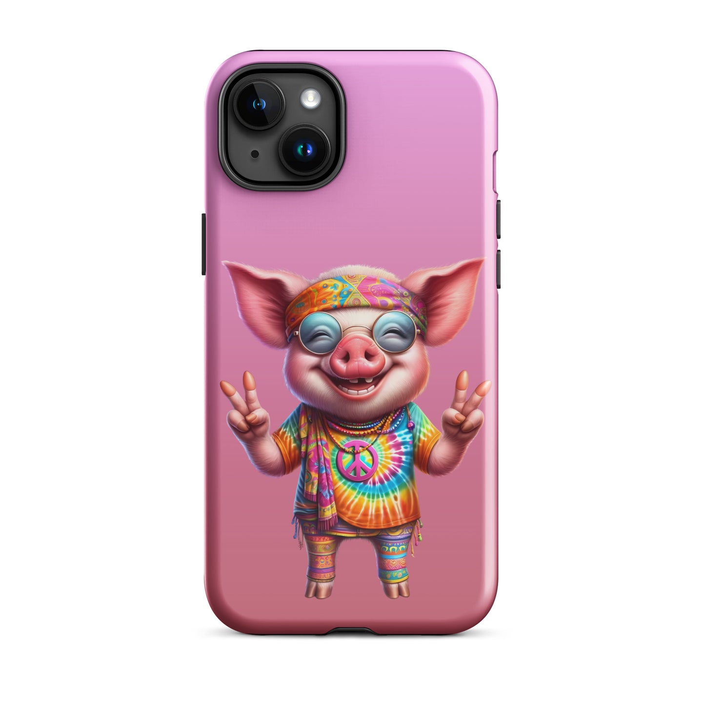 Free-Spirited Hippie Pig iPhone Case