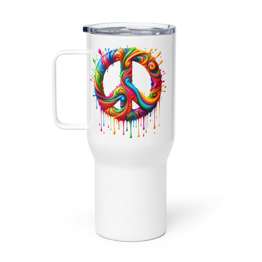 Dripping Colors of Peace Travel Mug