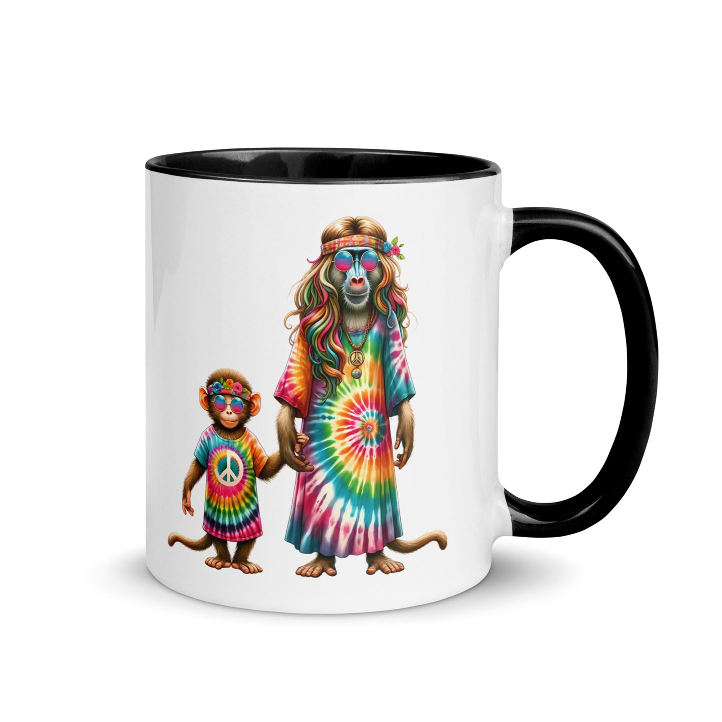 Hippie Monkey Mama and Child Mug