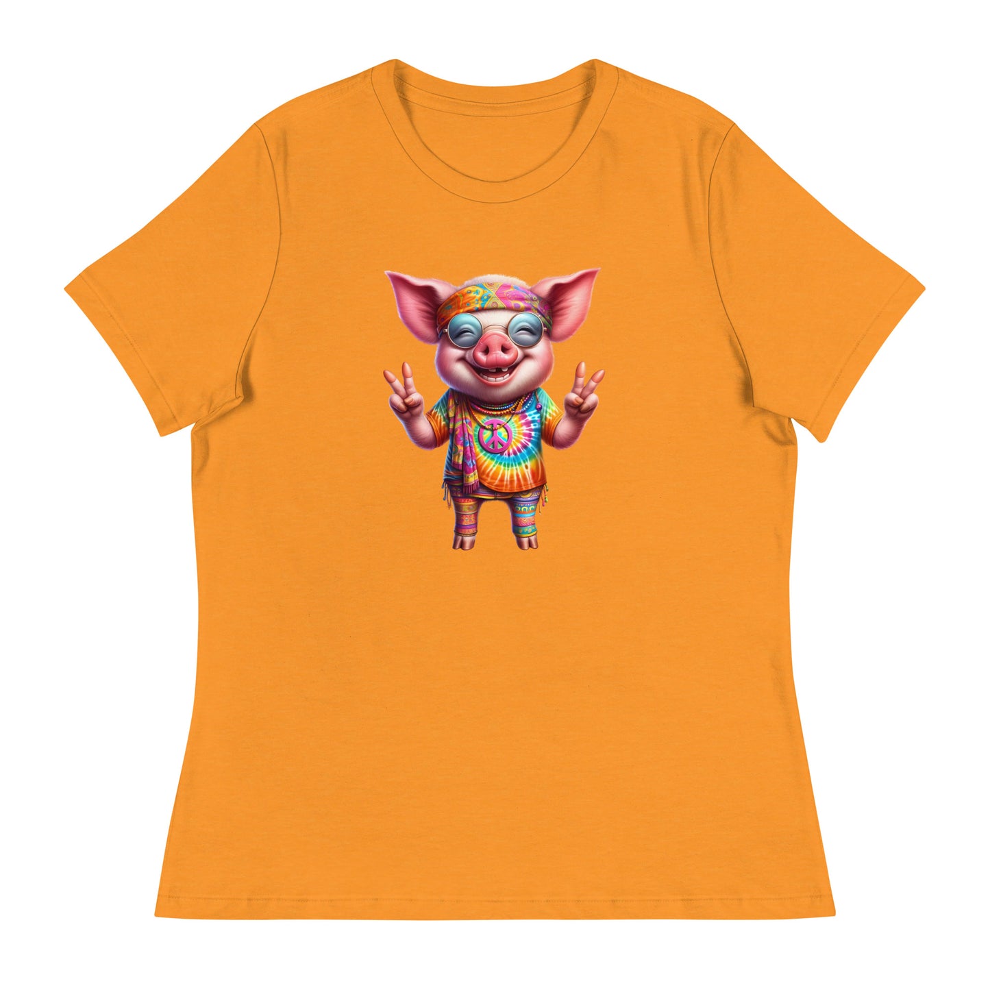 Free-Spirited Hippie Pig Women's T-Shirt